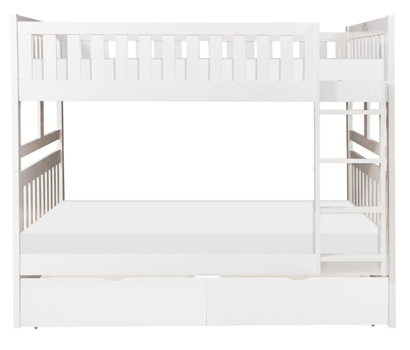 Homelegance Galen Full/Full Bunk Bed w/ Storage Boxes in White B2053FFW-1*T