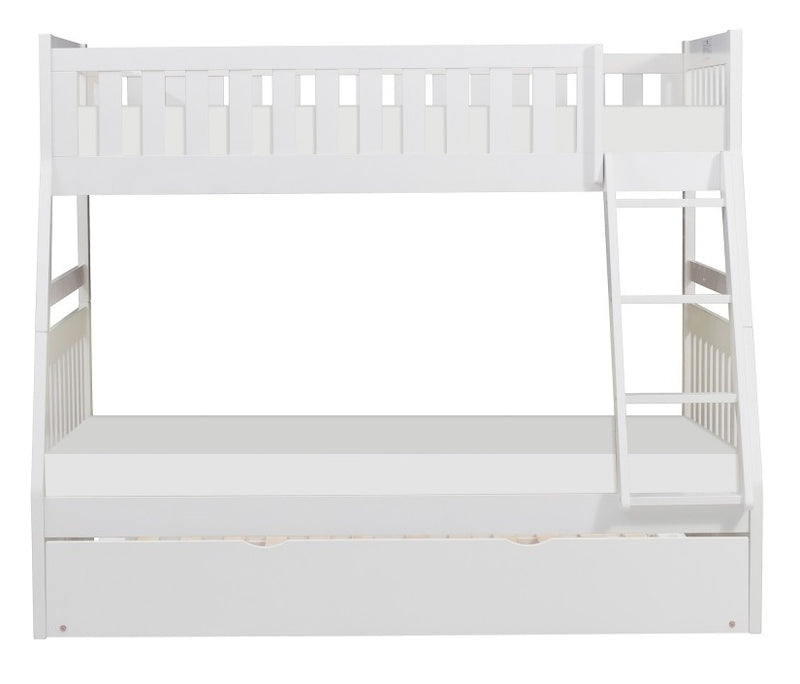 Homelegance Galen Twin/Full Bunk Bed w/ Twin Trundle in White B2053TFW-1*R