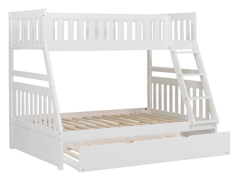 Homelegance Galen Twin/Full Bunk Bed w/ Twin Trundle in White B2053TFW-1*R