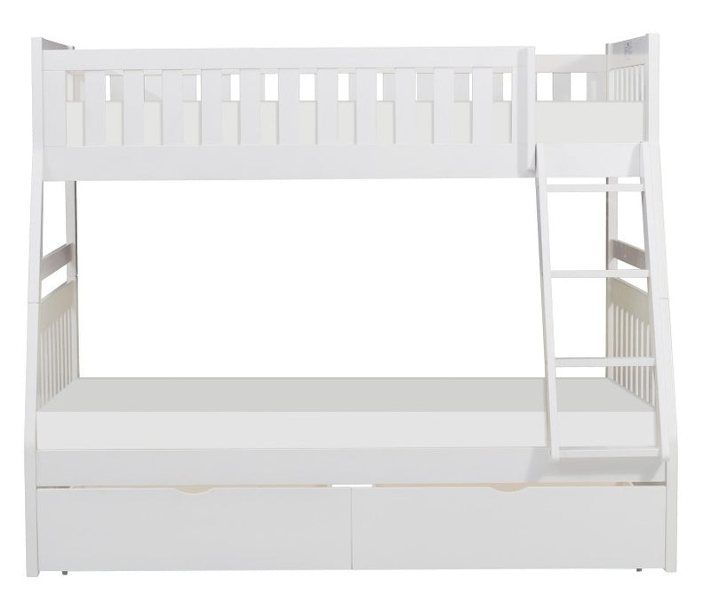 Homelegance Galen Twin/Full Bunk Bed w/ Storage Boxes in White B2053TFW-1*T