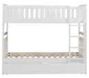 Homelegance Galen Twin/Twin Bunk Bed w/ Storage Boxes in White B2053W-1*T