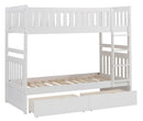 Homelegance Galen Twin/Twin Bunk Bed w/ Storage Boxes in White B2053W-1*T