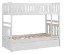 Homelegance Galen Twin/Twin Bunk Bed w/ Storage Boxes in White B2053W-1*T