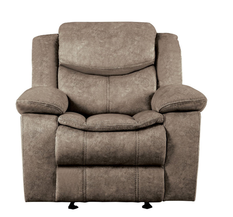 Homelegance Furniture Bastrop Glider Reclining Chair in Brown 8230FBR-1