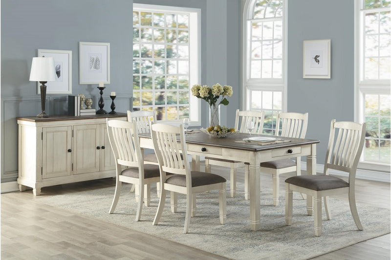 Homelegance Granby Dining Table in White & Brown 5627NW-72