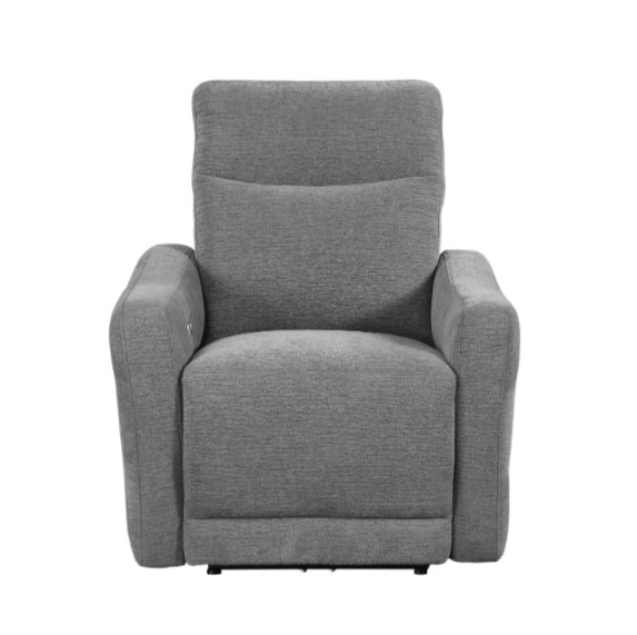 Homelegance Furniture Edition Power Lay Flat Reclining Chair in Dove Grey 9804DV-1PWH