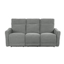 Homelegance Furniture Edition Power Double Lay Flat Reclining Sofa in Dove Grey 9804DV-3PWH