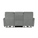 Homelegance Furniture Edition Power Double Lay Flat Reclining Sofa in Dove Grey 9804DV-3PWH