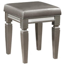 Homelegance Tamsin Vanity Stool in Silver Grey Metallic 1616-14