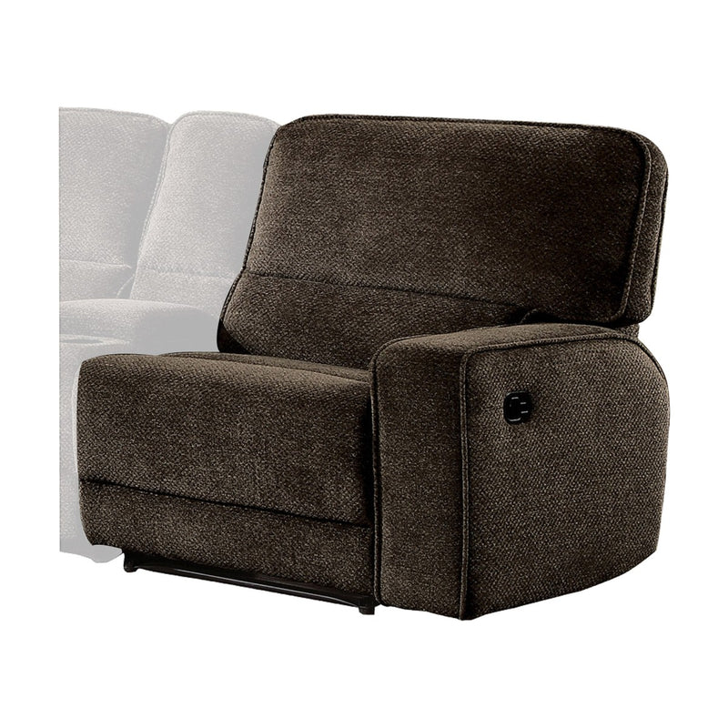 Homelegance Furniture Shreveport Right Side Reclining Chair in Brown 8238-RR