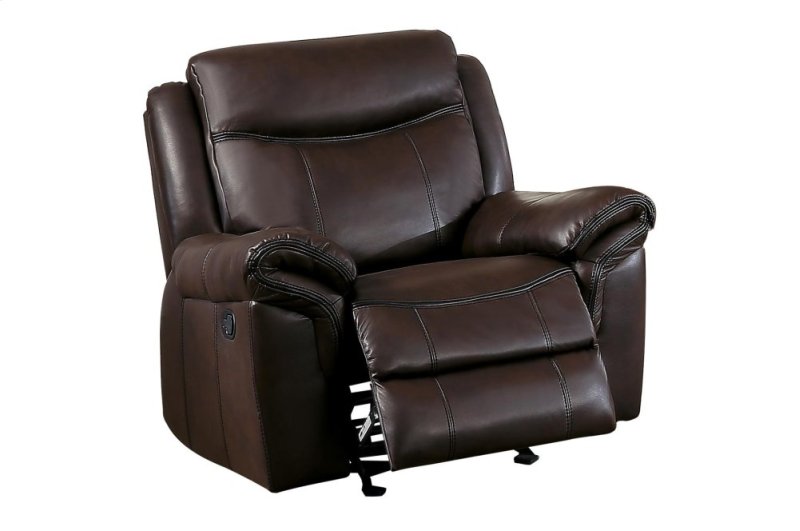 Homelegance Furniture Aram Glider Reclining Chair in Brown 8206BRW-1