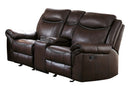 Homelegance Furniture Aram Double Glider Reclining Loveseat in Brown 8206BRW-2