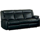 Homelegance Furniture Jude Double Glider Recliner Sofa in Black 8201BLK-3