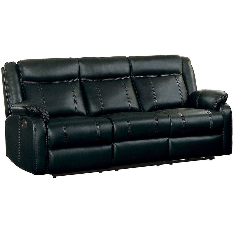 Homelegance Furniture Jude Double Glider Recliner Sofa in Black 8201BLK-3