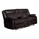 Homelegance Furniture Jude Double Glider Recliner Loveseat in Brown 8201BRW-2