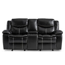 Homelegance Furniture Bastrop Double Glider Reclining Loveseat in Black 8230BLK-2