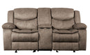Homelegance Furniture Bastrop Double Glider Reclining Loveseat in Brown 8230FBR-2