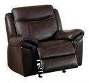 Homelegance Furniture Mahala Power Glider Recliner Chair in Brown 8200BRW-1PW