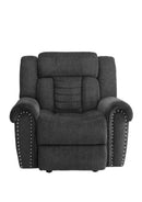 Homelegance Furniture Nutmeg Glider Reclining Chair in Charcoal Gray 9901CC-1