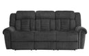 Homelegance Furniture Nutmeg Double Reclining Sofa in Charcoal Gray 9901CC-3