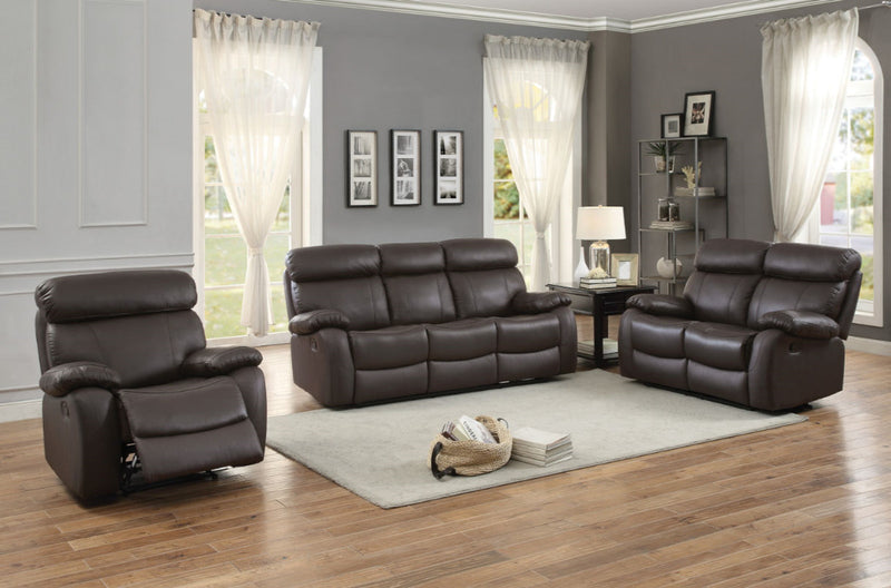 Homelegance Furniture Pendu Double Reclining Sofa in Brown 8326BRW-3