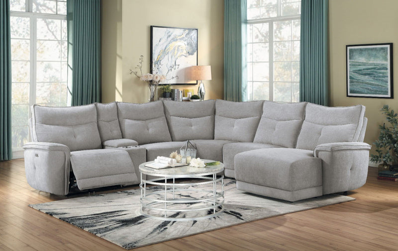 Homelegance Furniture Tesoro 6pc Sectional w/ Right Chaise in Mist Gray