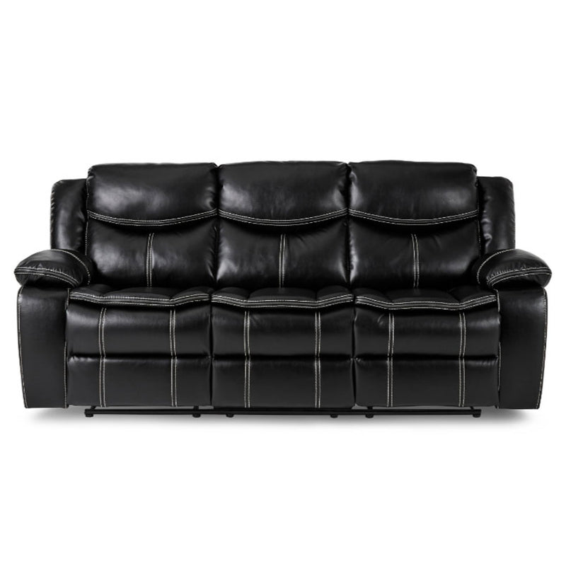 Homelegance Furniture Bastrop Double Reclining Sofa in Black 8230BLK-3