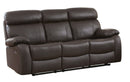 Homelegance Furniture Pendu Double Reclining Sofa in Brown 8326BRW-3