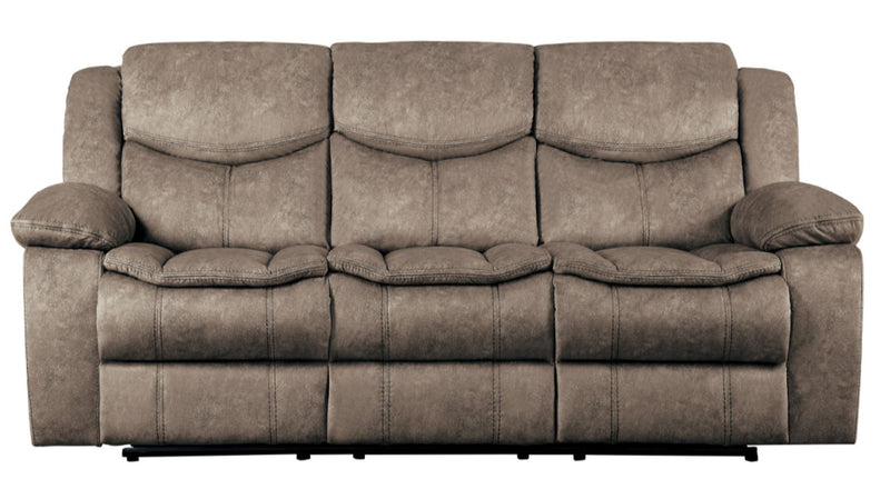 Homelegance Furniture Bastrop Double Reclining Sofa in Brown 8230FBR-3