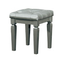 Homelegance Allura Vanity Stool in Silver 1916-14